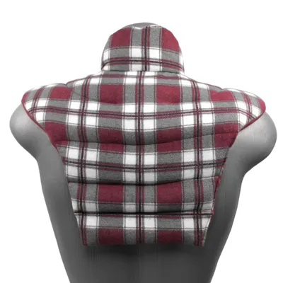 Produktbild von Nackenhörnchen HWS - Nacken + Schultern + Rücken - Johanniskernkissen - Nackenkissen Wärmekissen - 2 in 1 - Wärme und Kälte möglich - Flanell karo-rot
