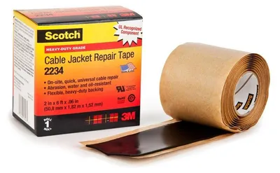 Produktbild von Scotch® Kabelmantelreparaturband 2234, selbstverschweißend, Schwarz, 50.8 mm x 1820 mm, 1.52 mm | Packung (1 Rolle)