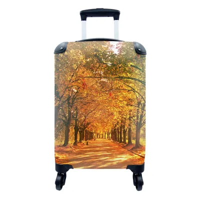 Produktbild von MuchoWow® Koffer Handgepäck Trolley Rollkoffer Kleine Reisekoffer mit 4 Rollen - Wald - Herbst - Jahreszeiten - Ländlich - Cabin Size < 55x40x23 cm & 55x40x20 cm - Fotokoffer - Kabinenkoffer - Boardgepäck - Reise-Box - Reisekoffer - Reisegepäck - Koffer mit Bild - Trolley für Kinder