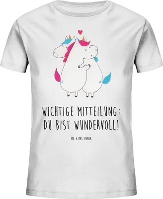 Produktbild von Mr. & Mrs. Panda Kleinkinder T-Shirt Einhorn Mitteilung 12-14 Jahre (152/164) - Weiß - Geschenk, Mädchen, Einhörner, Unicorn, Kindershirt, Liebe, Witzig, Teenager, Spruch