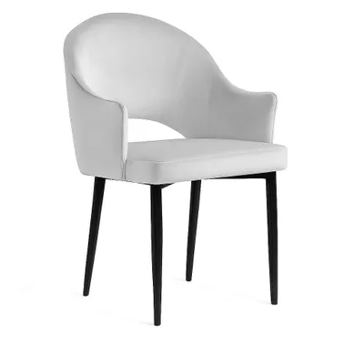 Image de PAWS MÖBEL GRANDA Seau d'argent chaise moderne rembourrée pour salon, restaurant, cuisine avec accoudoirs, chaise de restaurant, chaise de cuisine