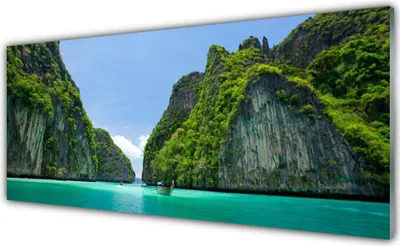 Produktbild von Acrylglasbilder 125x50 Wandbild Druck Buchten Landschaft