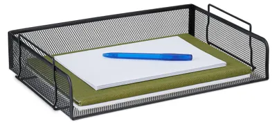Briefablage Metall Mesh, stapelbar, A4, schwarz, 8,5x36x25 cm