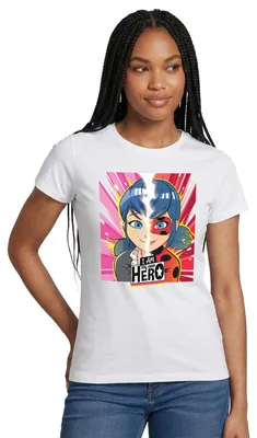 Produktbild von Spreadshirt Miraculous I Am My Own Hero Ladybug Marinette Frauen T-Shirt, L, Weiß