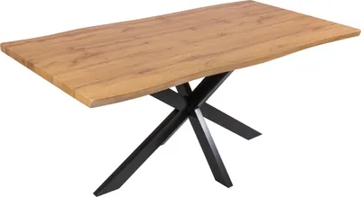Produktbild von Esstisch Baumkante Holz-Optik Wildeiche 180 x 90 Spider-Gestell schwarz JOSY
