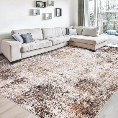 Obrázok produktu pre Ibenzoa® Retro koberec, 160 x 230 cm – krátky vlas vhodný do obývačky a spálne, ultrajemné syntetické vlákna, vintage vzor, protišmyková latexová spodná strana