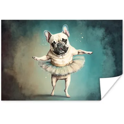 Produktbild von MuchoWow® Poster Hund - Tutu - Ballett - Abstrakt - Porträt 30x20 cm - Plakate - Print