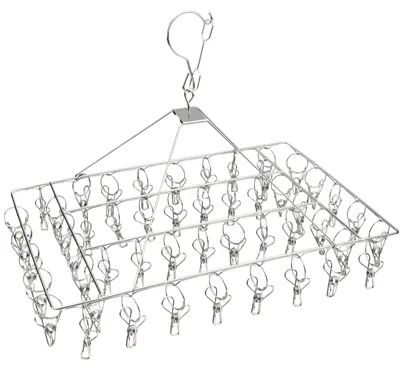 Image de Solidchoice - Cintre en métal avec 50 pinces et crochet pivotant