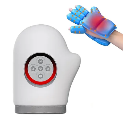 Produktbild von Handmassagegerät mit Wärme und Luftdruck, Hand- und Fingermassagegerät mit Wärme und Vibration für Entspannung, Wohlbefinden und Geschenk