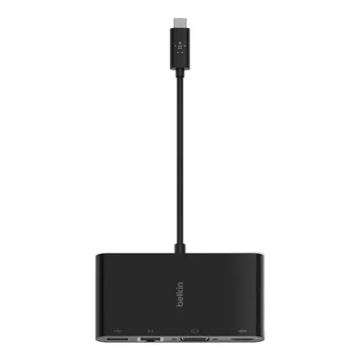 Produktbild von Belkin AVC005BTBK, Kabelgebunden, USB 3.2 Gen 1 (3.1 Gen 1) Type-C, Schwarz, HDMI, RJ-45, USB 3.2 Gen 1 (3.1 Gen 1) Type-A, VGA, 304 mm, 194 mm