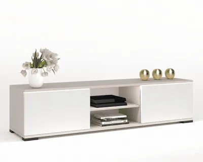 Produktbild von Fernsehschrank TV-Lowboard KING STEHEND Mit LED Cashmere/Weiß Matt 160cm