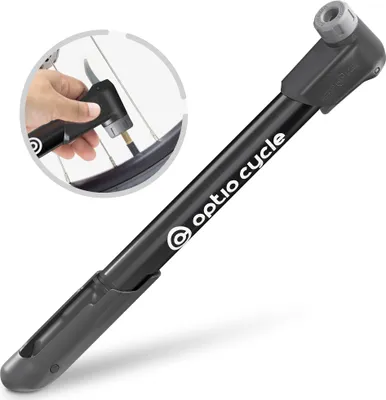 Obrázek produktu pro Optio Cycle Mini – cyklistická pumpa pro všechny typy ventilů, tlak 8,3 bar / 120 PSI – malá pumpa na kolo pro ventily AV/FV, Presta, Schrader a Dunlop