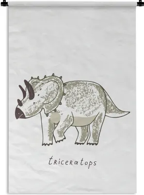 Produktbild von MuchoWow® Wandteppich Wandbehang Kinderzimmer - Triceratops - Dinosaurier - Junge - Mädchen - Kind 90x135 cm Tapisserie Dekoration Wandtuch - Baumwolle - Wandskulptur