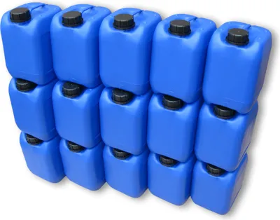 Produktbild von 15 Stück 5 Liter 5 L Kanister Wasserkanister Campingkanister Farbe blau lebensmittelecht DIN51 (15x5 knb51)