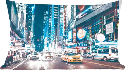 Produktbild von MuchoWow® Zierkissen Sofakissen Wohnzimmer Dekokissen 50x30 cm New York bei Nacht - Wohnzimmerdekoration - Polster mit Photo