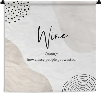 Produktbild von MuchoWow® Wandteppich Wandbehang Sprichwörter - Wein - Wörterbuch - Zitate - Definition von Wein 90x90 cm Tapisserie Dekoration Wandtuch - Wandaufhänger