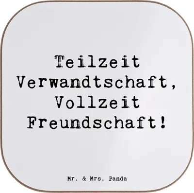 Produktbild von Mr. & Mrs. Panda Personalisierte Untersetzer Halbbruder Freundschaft - Weiß - Geschenk, Geburtstage, Bierdeckel, Personalisierter, einzigartige Designs, Geschwister