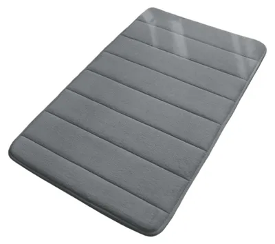 Produktbild von Badematte Memory Foam 40x60cm, Rutschfest Waschbar Schnell Trocknend Grau