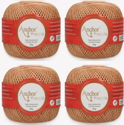 Image de 4 pelotes d'Anchor Freccia 16 – Fil de coton fin pour le crochet en filigrane (couleur 00367)