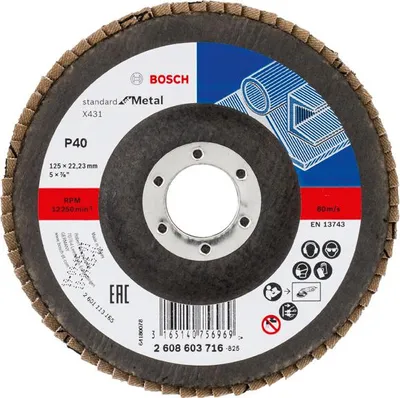 Produktbild von Fächerschleifscheibe X431 Standard for Metal, gerade, 125 mm, 40, Glasgewebe