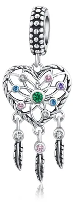 Imagen del producto de Solidchoice - Atrapasueños colgante de plata de ley con cristales de colores