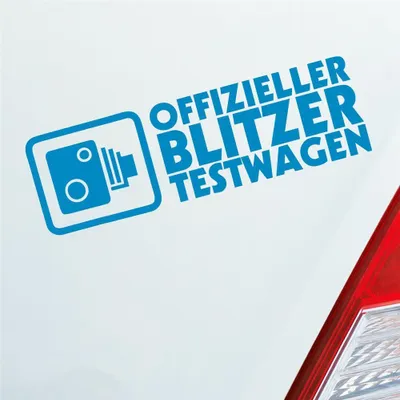 Produktbild von Auto Aufkleber Offizieller  Testwagen Tuning Racing 15x5 cm Hellblau Sticker Heckscheibenaufkleber