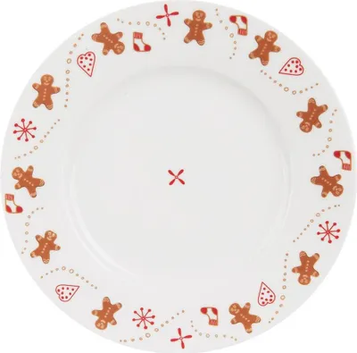 Image de Assiette de dessert décorative pour Noël, décorée, 20 cm