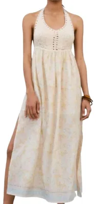 Produktbild von Zara Damen-Midikleid mit Häkel-Kombination und Neckholder-Bindung für den Sommer XS
