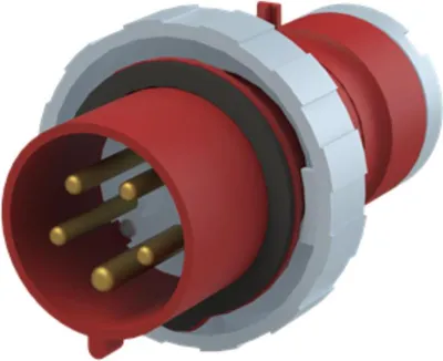 Produktbild von Amphenol 32 Ampere CEE Steckverbinder 5-polig (3P+N+PE) Stift, Kodierung 6h rot 200/346V bis 240/415V Frequenz 50 und