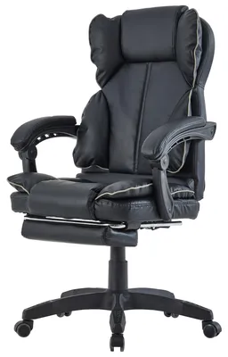 Produktbild von Schreibtischstuhl Bürostuhl Gamingstuhl Racing Chair Chefsessel mit Fußstütze,Farbe:Schwarz - Grau
