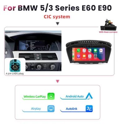 Imagen del producto de Pantalla táctil inalámbrica para CarPlay - Reproductor multimedia - Radio para coche - Sistema de navegación - Integración con smartphone
