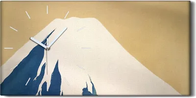 Produktbild von Wanduhr Bürouhr Leinwand Bild Geräuschlos 60x30 Berg Schnee Malerei Kunst - weiße Hände