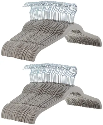 Image de Cintres Amazon Basics pour chemises/robes, recouverts de velours, lot de 100, couleur gris