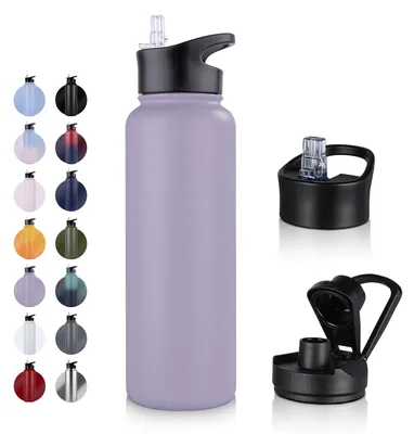 Immagine prodotto di Borraccia da 1200 ml - Isolante - Acciaio inossidabile - A doppia parete - Antifuoriuscita - Senza BPA - Ideale per viaggi/sport - Borraccia
