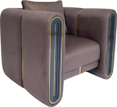 Immagine prodotto di Poltrona moderna in tessuto marrone dal design elegante, confortevole