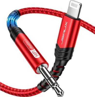 Produktbild von JSAUX Kabel Audio Jack 3.5mm auf Lightning AUX iPhone, iPad, 1.8m, MFI Audiokabel (Made for iPhone), Audiokabel für iPhone