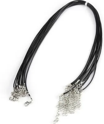 Image de 10 pcs Corde de cire Accessoires de bijoux faits main Réglable Tressé à la main pour DIY Bijoux Faire Mix Couleur(Noir)