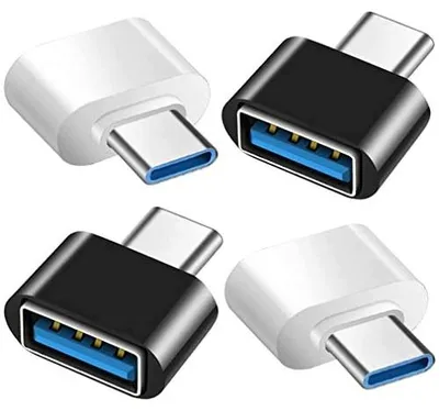 Zdjęcie produktu dla Adapter USB c na przejściówka otg zestaw 4 sztuki czarny biały