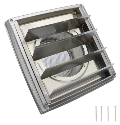 Productafbeelding van Luchtuitlaatkap met insectennet, roestvrijstalen ventilatierooster 100 mm
