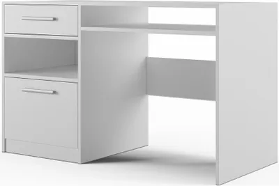 Obrázek produktu pro Nábytek24 Psací stůl Bali 125 cm se zásuvkovou skříňkou a 2 policemi Bílý