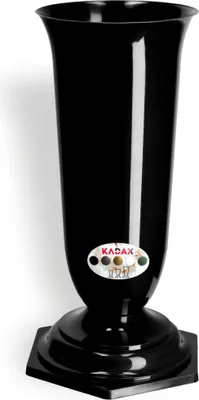 Immagine prodotto di KADAX vaso da tomba in plastica "Sorano", vaso da cimitero, vasi, vaso da cimitero con inserto, nero, 37 cm