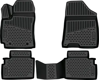 Produktbild von Fußmatten Set Element TPE Gummi 3D, wasserdicht, hoher Rand, rutschfest, passgenau – kompatible mit Hyundai KONA 1.0 T-GDi 7DCT, 2023->, SUV