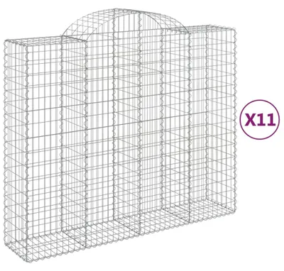 Produktbild von vidaXL Gabionen mit Hochbogen 11Stk. 200x50x160/180cm Verzinktes Eisen