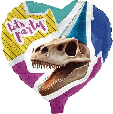 Produktbild von Folienballon Dino Skelett Herz 45 cm Luftballon Kindergeburtstag Ballon Feier
