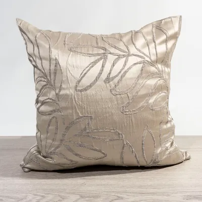 Produktbild von Kissen von Lysel - beige Blätterzweige Cabilao 46x46, reines Polyester Dekokissen