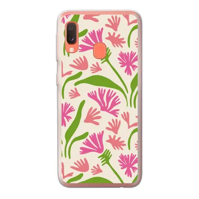 Produktbild von MuchoWow® Handyhülle Schutzhülle Hülle für Samsung Galaxy A20e Blume - Muster - Blatt Silikon Softcase Handy Hülle - Abdeckung