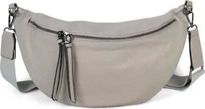 Produktbild von styleBREAKER Damen Halbmond Schultertasche groß | Crossbody Umhängetasche Handtasche mit 2 Wege Reißverschluss & verstellbarem Schultergurt 37 x 17 cm