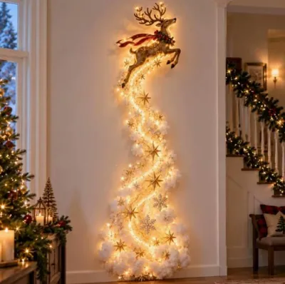 Produktbild von Wanddeko für Weihnachten Beleuchtete, Weihnachtsdeko Lichterkette,3D Weihnachtsbeleuchtung(C)