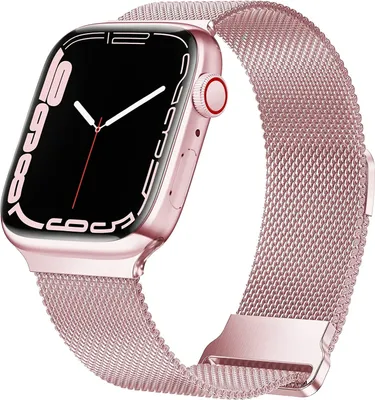 Produktbild von Strap-it Milanaise-Armband passend für Apple Watch  Serie 1/2/3/4/5/6/7/8/9/10/11/SE - Rosa - Größe: 38/40/41/42 mm