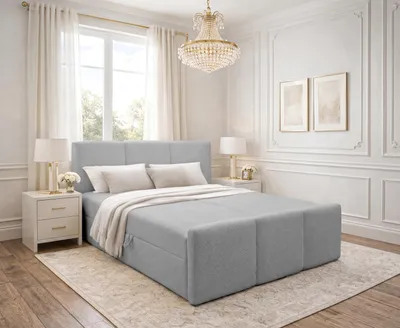 Produktbild von AX LIVING Boxspringbett Hellgrau Ankarra 180x200 cm Bett mit Stauraum